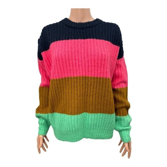 Scotch & Soda Chunky Oversized Striped Crewneck Sweater NWT - Picture 1 of 8